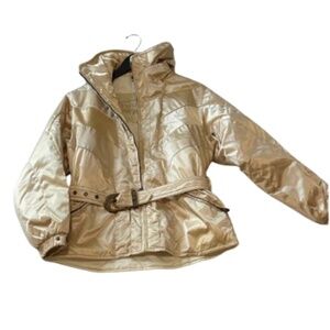 Gold women’s ski Jacket with Belt